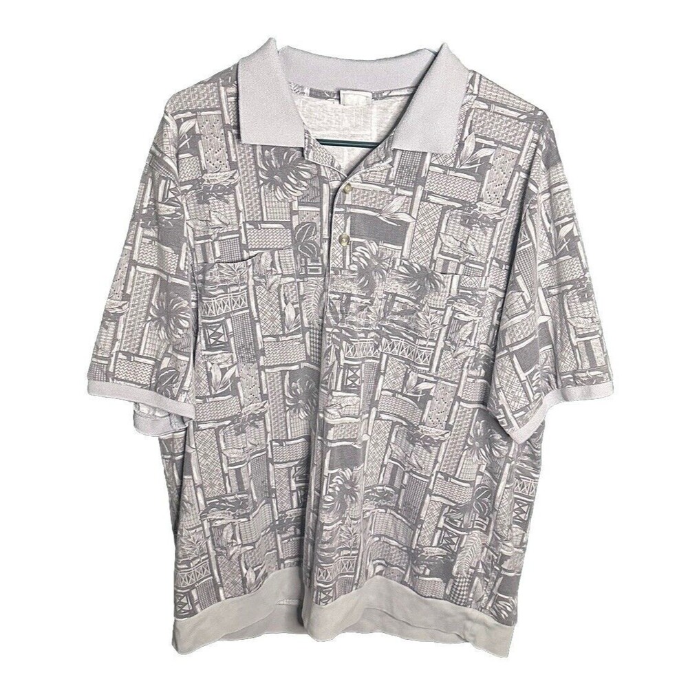 Vintage MC Escher Style Art All Over Print Plant Polo Shirt